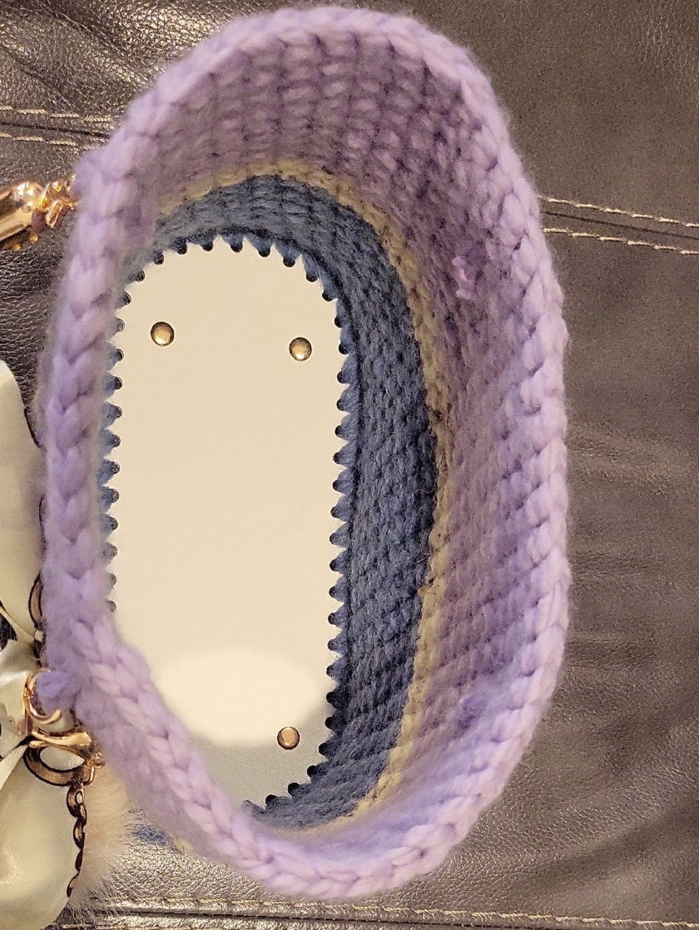 Handcrafted Crochet Wool Handbag W/Purse Scarve And Charm - NWT - Picture 5 of 6